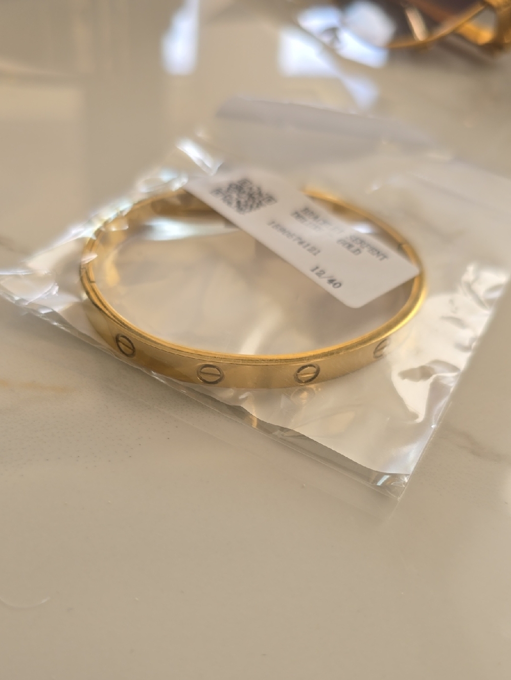 Gold Screw-Accent Bangle Bracelet - Women Accessories